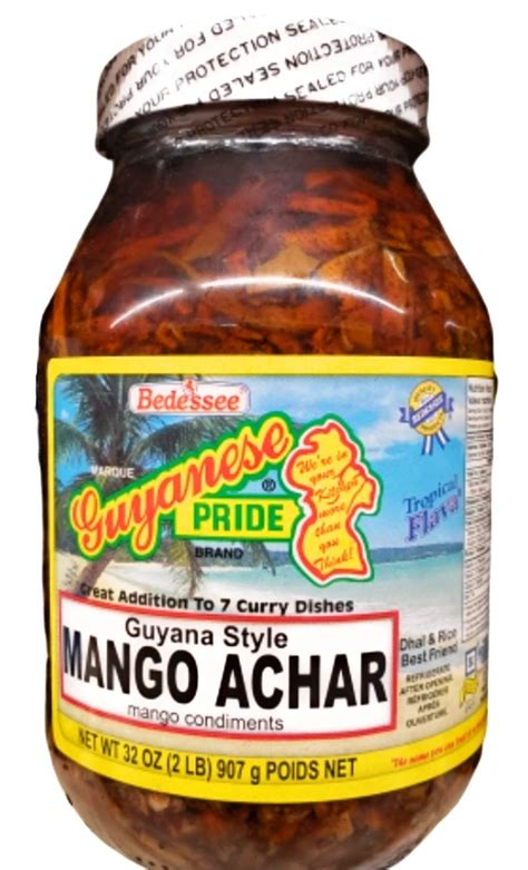 Buy Guyanese Pride Mango Achar 32 oz - Great addition to Curry Dishes ...