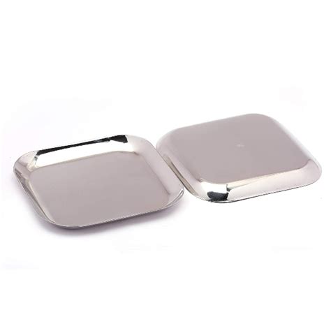 Stainless Steel Square Shape Quarter Plate, 6'' x 6" – JS Hotelware