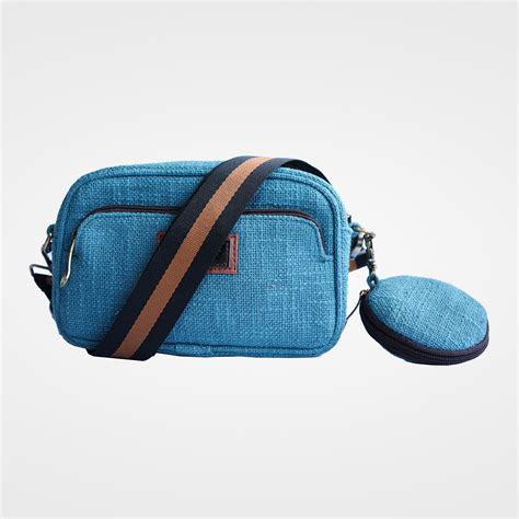 Teal Blue Three Pocket Sling – Bhastra Bags