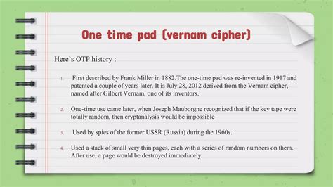 One time Pad Encryption | PPTX