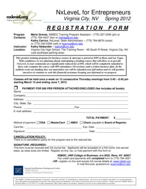 Fillable Online nsbdc Spring 2012 Virginia City NxLeveL class brochure ...