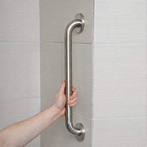 AmazonBasics Bathroom Handicap Safety Grab Bar, 24 Inch Length, 1.25 ...