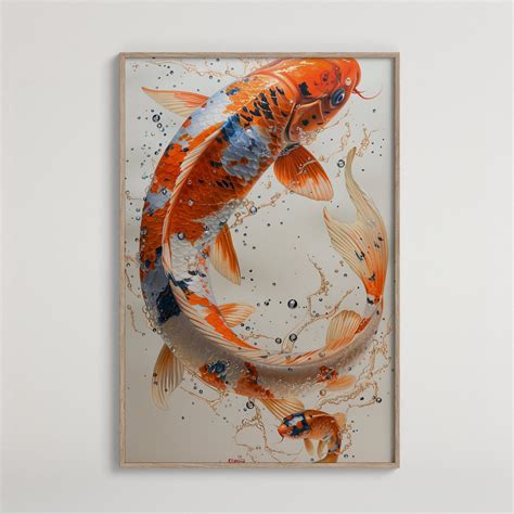 Koi Fish Art Print Vibrant Watercolor Fish Painting Digital Download ...
