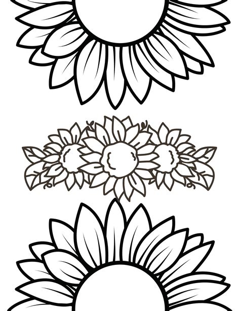 Free Sunflower Coloring Pages for Adults and Kids