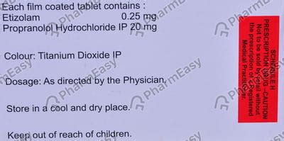 Etizola Beta 0.25mg Strip Of 10 Tablets: Uses, Side Effects, Price ...