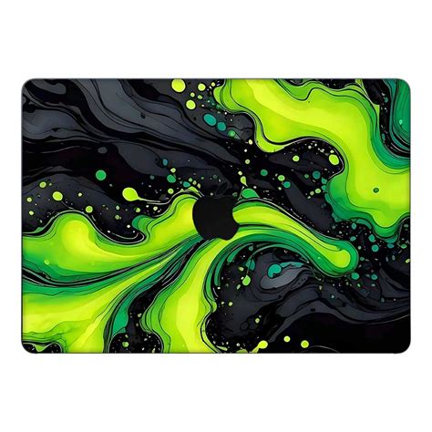 Neon Green Paint Swirls MacBook Air 13 M1 2020 Laptop Skin