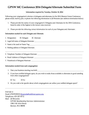 Fillable Online Delegate-Alternative Submittal Form Fax Email Print ...