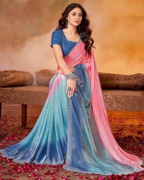 Vishal Prints Soiree Night Party wear Diamond Work saree