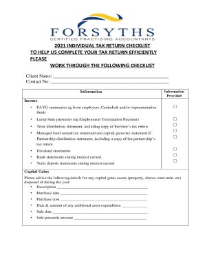 Fillable Online Tax form checklist: Do you have everything you need to ...