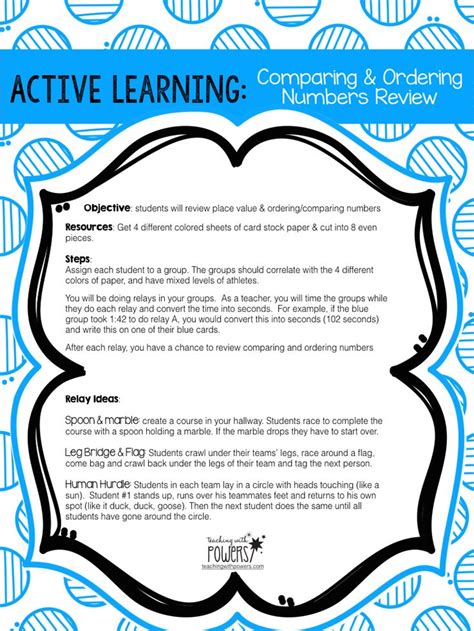 Image result for Ordering Numbers Active Learning