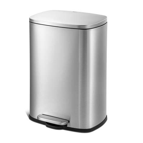 Buy Qualiazero 13.2 gallon Trash Can, Stainless Steel Step On Kitchen ...