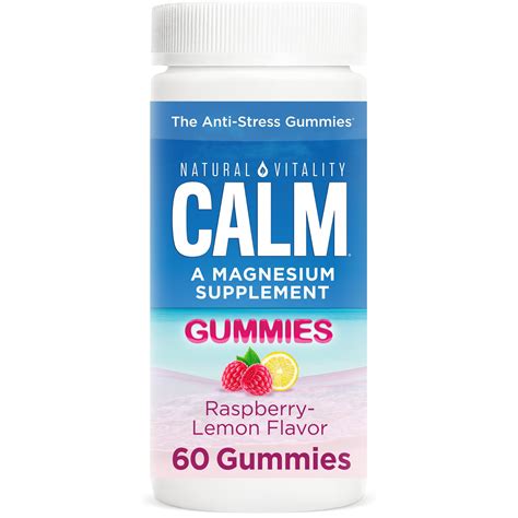 Natural Vitality Calm Magnesium Gummies, Raspberry Lemon, 60 Count ...