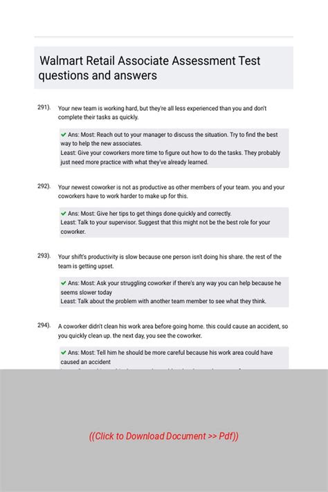 Image result for Walmart Associate Assessment Answers