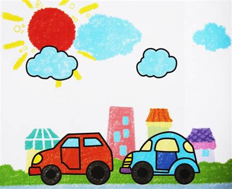 小汽车简笔画_小汽车图片欣赏_小汽车儿童画画作品-有伴网
