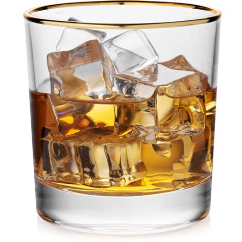 Buy OBSIDIAN Whiskey Glasses Set of 4 Simple Design with 24K Gold Rim ...