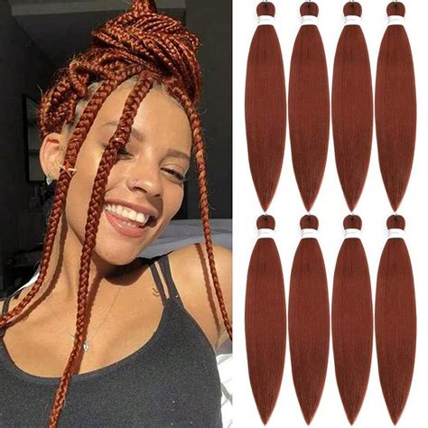 Extension de tresses pré-étiré de 20 pouces, 8 paquets, texture yaki ...