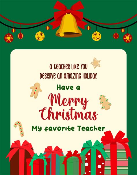Printable Christmas Cards For Teachers