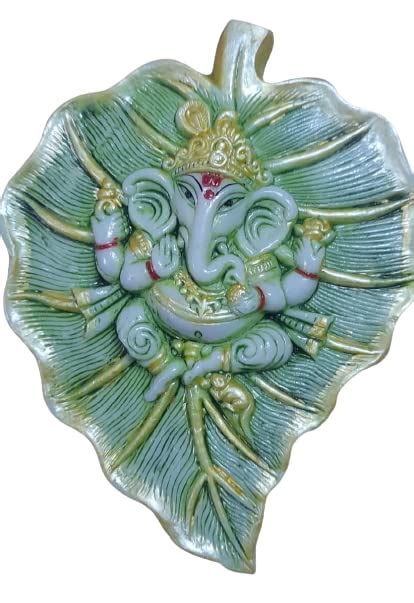 S.S GLOBAL Lord Ganesha Decorative Marble Wall Hanging, Peepal Leaf God ...