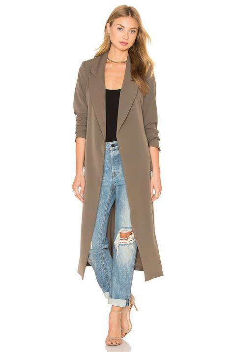 Lavish Alice Cargo Pocket & D Ring Belt Utility Duster Jacket in Khaki ...
