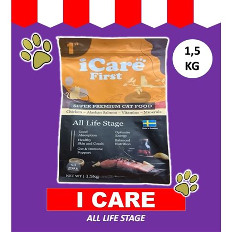 Jual iCare First Makanan Kucing Kering All Life Stage 1.5 kg - Super ...