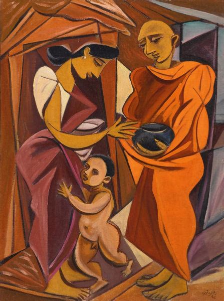 Holy Man Woman And Child by George Keyt | Buy Posters, Frames, Canvas ...
