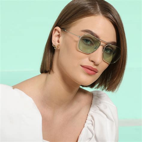 Buy Silver Grey Green Full Rim Aviator John Jacobs JJ TINTS JJ S12811 ...