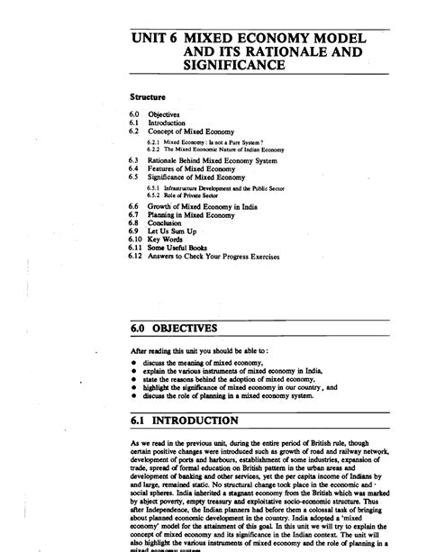 Mixed economy - resources for dpsmci paper - UNIT 6 MIXED ECONOMY MODEL ...