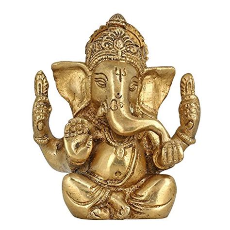 Buy God of Luck Seated Lord Ganesh/Ganpati a 4" Religious Gifts Brass ...