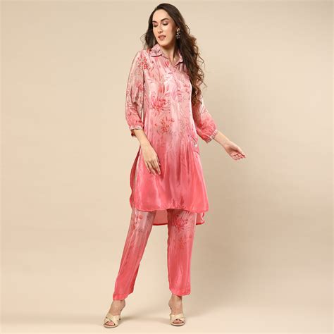 Buy Pink Muslin Kurta Set Online | NH Kapdewala