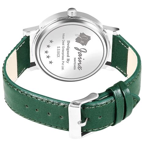 Men's Green Leather Strap Analogue Watch - Jainx JM7143 – Jainx Store