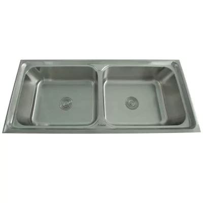 Futura Dura Double Bowl Kitchen Sink 45x20x9" - Satin Wholesale Price ...