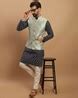 Buy Navy Blue 2-Piece Ethnic Suit for Men by SOJANYA Online | Ajio.com