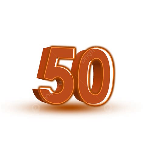 50 3d Letter And Neon Glowing Outline, Neon Outline, Fifty 3d Letter, Neon PNG Transparent ...
