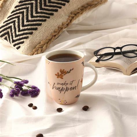 Buy Wonderchef Sicilia Make It Happen! Mug 1 Piece, Bone China, Pink ...