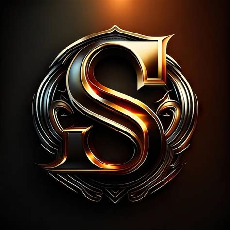 Logo letter s with gold and red details | Premium AI-generated image