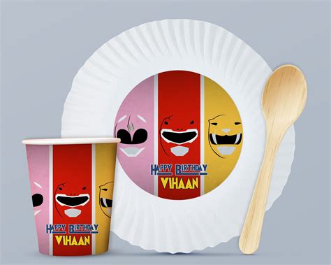 Power Rangers Theme Party Cups and Plates Combo | Party Supplies ...