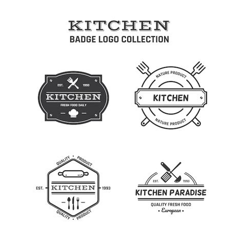 Küche Badge Logo Sammlung | Premium Vektor