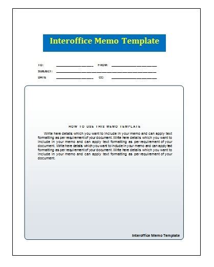 Inter Office Memo Example 的图像结果