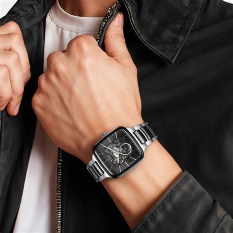 Buy Online Titan Ceramic Fusion Automatic Square Black Dial Silver Dual ...