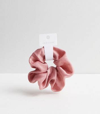 Pink Satin Oversized Scrunchie | New Look