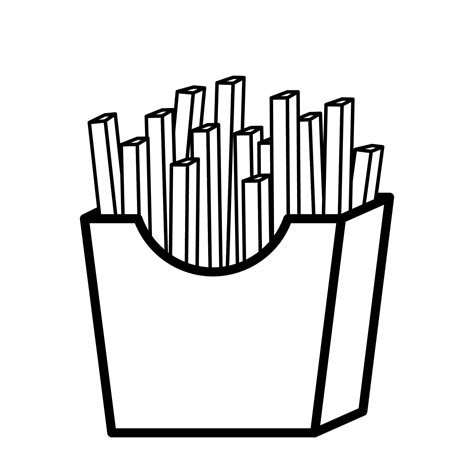 French Fries Clip Art Black And White