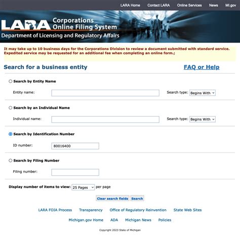 Michigan Business Entity Search (SOS) | BrandSnag