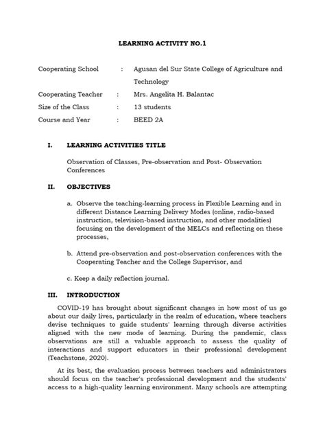 Learning Activities Module 的图像结果