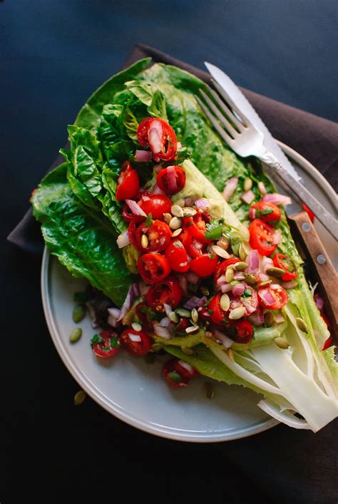 Heart of Romaine Salad with Pico de Gallo and Avocado Dressing - Cookie ...