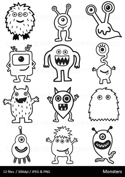 Simple Drawings Of Monsters