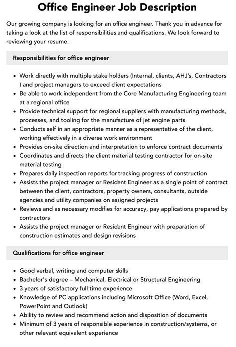 o365 engineer job description Android IOS V- 9.99