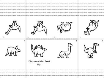 40 Dinosaurs Mini Books, Picture Writing, Back to School Week Activity ...