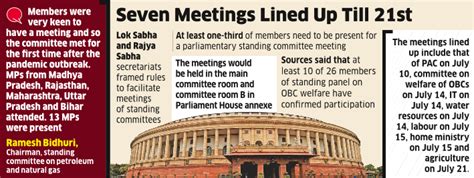 No quarantine for MPs as govt paves way for House panel meets - The ...