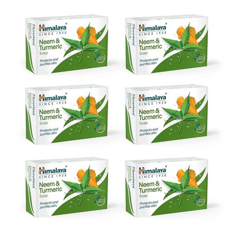 Buy Himalaya Herbals Neem And Turmeric Soap, 125g (Pack Of 6) Online at ...