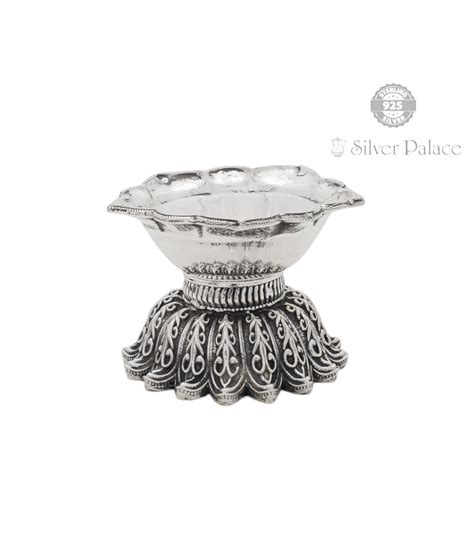 92.5 Oxidised Silver Kamakshi Amman Lamp - Silver Palace
